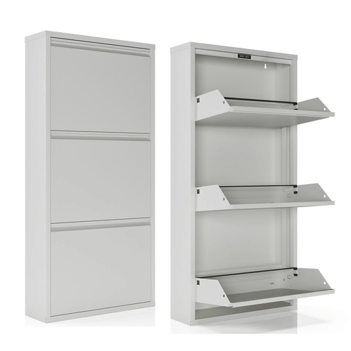 Schoenenkast Bodi Wit open en dicht